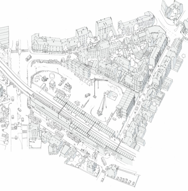 Illustration du chantier de la future gare du Grand Paris Express de St-Maur-Créteil.